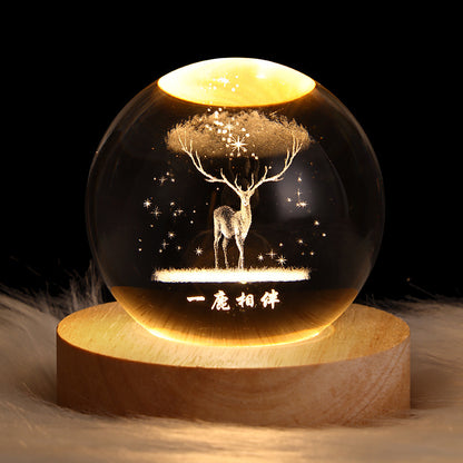 Luminous 3D Crystal Ball Lamp – Bring the Universe Home!