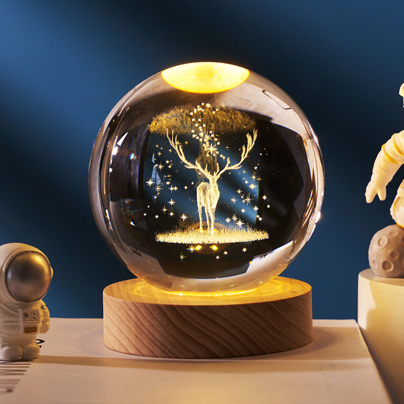 Luminous 3D Crystal Ball Lamp – Bring the Universe Home!