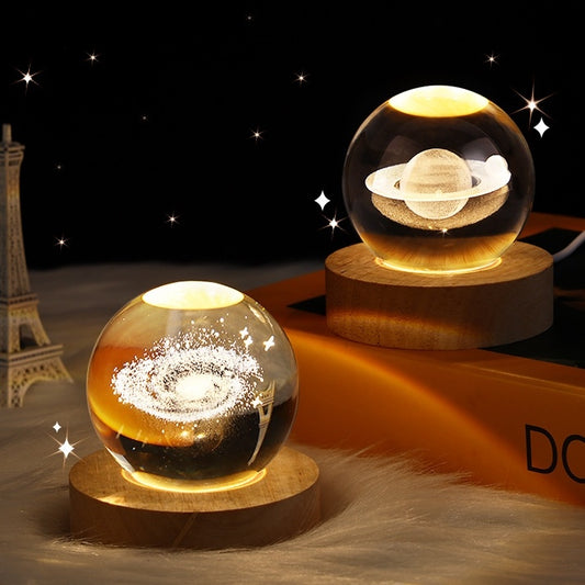 Luminous 3D Crystal Ball Lamp – Bring the Universe Home!